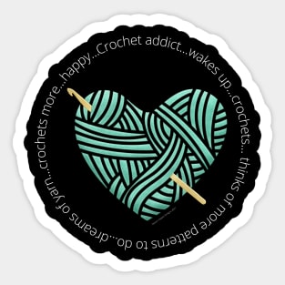 Crochet Addicts Heart Sticker